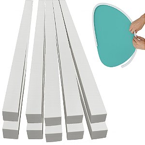 Fita Eva Branco Autocolante 2cm X Larg 2cm X 1m - Kit 10 Tiras