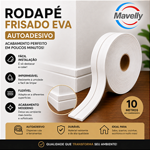 Rodape Frisado EVA 05mm x 5cm x 10 Metros