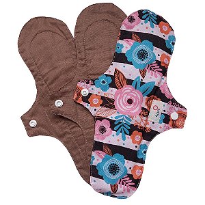 Kit 8 Absorvente Ecológicos 100% Algodão Super Grande