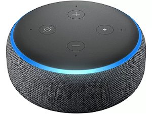 Echo Dot Amazon Smart Speaker Com Alexa Cor Preta