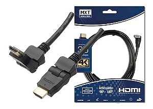 Cabo HDMI Articulado MXT 2.0 4K 3D 5.8mm Dourado 1.5m
