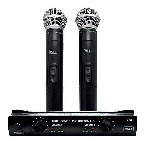 Microfone Sem Fio Duplo Com Maleta Freq: 1 MXT UHF302