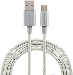 Cabo USB-C em Nylon 1,5 metro EUAC 15NB Branco Intelbras