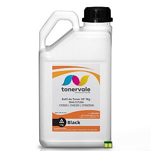 Combo Toner Refil + 10 Chips para HP CM2320 CP2025DN CP2025 CM2320NF - HP CC530A 304A Black de 1kg