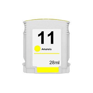 Cartucho HP 11 11XL C-4838A Yellow - Impressoras HP 500 2600 K850 9130 9120 9110 Compatível 28ml