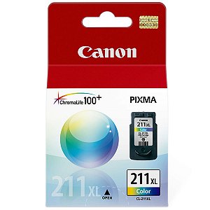 Cartucho Jato de Tinta Canon CL211 XL Tricolor - Canon MP250 MP240 MP260 MP270 MP280 Original 15ml