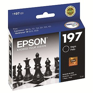 Cartucho Jato de Tinta Epson 197120 Preto - Epson xp214 xp401 xp411 xp101 xp201 wf2532 Original 8ml