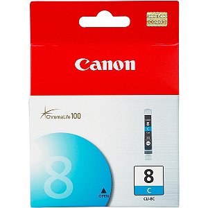 Cartucho para Impressoras Canon IP4500 IP5200 IP6600D MP500 600R - Canon CLI8 Cyan Original 13ml
