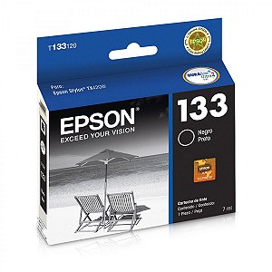 Cartucho para Impressoras Epson TX135 TX320F TX125 TX420w TX120 - Epson T 133 Black Original 5ml