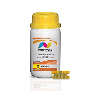 Combo 3 Refil de Toner + 3 Chip Xerox Phaser 6000 WC 6015 6010 - 106R01633 Yellow 50g