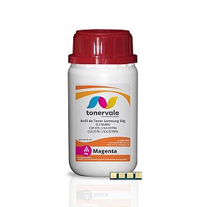 Combo 5 Refil de Toner + 5 Chips Samsung CLT-M409S Magenta - CLP-315 CLX-3175N CLX-3170 CLX-3170FN CLX-3175 de 50g