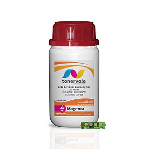 Combo 5 Refil de Toner + 5 Chips Samsung Magenta CLT-M406S - CLP-365W CLX-3305FW CLX-3305 CLP-365 de 50g