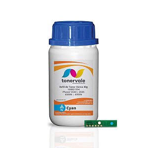 Combo 5 Refil de Toner + 5 Chips Xerox Phaser 6500 6500N 6505 6505N - Ciano 106R01594 de 40g