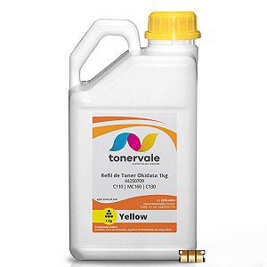 Combo Refil para Toner Okidata MC160 C130 C110 + 33 Chip 44250709 Yellow de 1kg