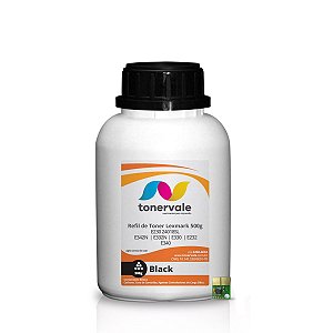 Combo Toner Refil + 3 Chip Lexmark 24018SL - Lexmark E-330 E-230 E-342N E-332N E-232 E-340 de 500g