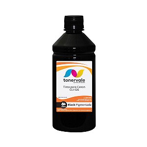Garrafa de Tinta Canon CLI 126 - IP4810 PRO9000 IX6510 MG5210 Black Pigmentada de 500ml