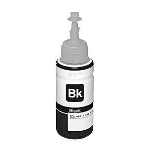 Garrafa de Tinta para Ecotank Epson L-1300 T664 Corante Black Compatível de 70ml