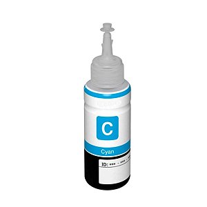 Garrafa de Tinta para Ecotank Epson L-1300 T664 Corante Ciano Compatível de 70ml