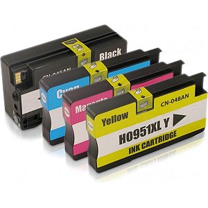 Kit 4 Cartuchos Compatível HP 950 951 CMYK, Impressora 8600 8100 8610 8620 8600 Plus 276dw 251dw