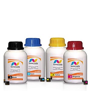 Kit 4 Pó de Toner HP 201X CF400X CF401X CF402X CF403X + 23 Chips CMYK - HP M252dw M277dw 500g