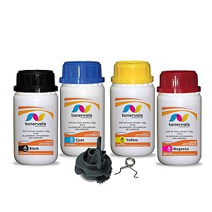 Kit 4 Refil de Toner Dose Única + 4 Engrenagem Reset Brother - L8600CDW L8400CDN L8850CDW HL-L8350CDW - TN 316 para 3.5K cópias