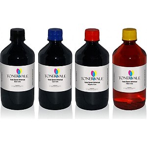 Kit 4 Tinta Para Bulk Ink Epson Universal Corante CMYK de 1L