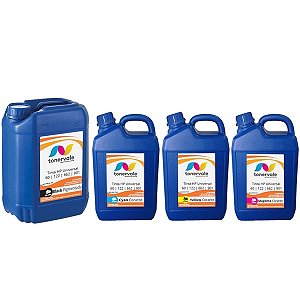 Kit 4 Tinta para Cartucho HP 662 122 60 901 Impressora 3050 2050 2546 de 20L Black e 5L Color