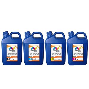 Kit 4 Tinta para Cartucho HP 662 122 60 901 Impressora 3050 2050 2546 de 5L