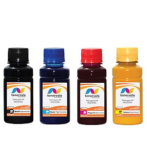 Kit 4 Tinta para Cartucho HP 932 933 CMYK - Impressoras HP 7610 7612 7110 7510 7100a Pigmentada de 100ml