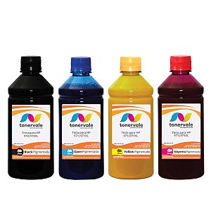 Kit 4 Tinta para HP 970 971 - HP X451DW X451 X476DW X476 Pigmentada de 500ml