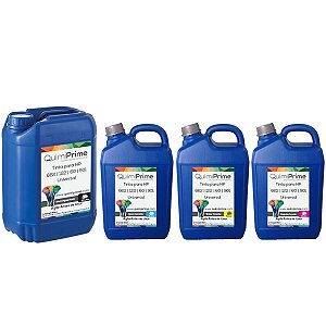 Kit 4 Tinta para Recarga HP 662 122 60 901 Impressora 3050 2050 2546 de 20L Black e 5L Color QuimiPrime