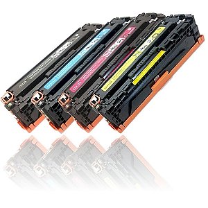 Kit 4 Toner Compatível HP 125A CB540 CB541 CB542 CB543 CMYK - HP CP1215 CM1312 CP1515 CP1510 CP1518