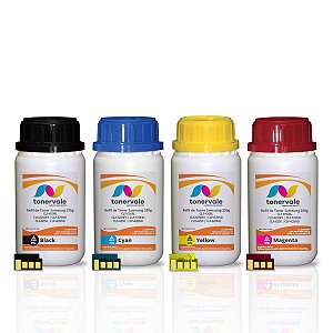 Kit 4 Toner Refil + 4 Chip Toner Samsung CLX-6250FX CLP-670ND CLX-6250 CLP-620ND - 508L CMYK Dose Única