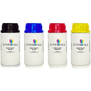 Kit 4 Toner Refil HP 650A CE270A 271 272 273 CMYK - HP M750DN CP5525 CP5525DN CP5525N, Dose Unica