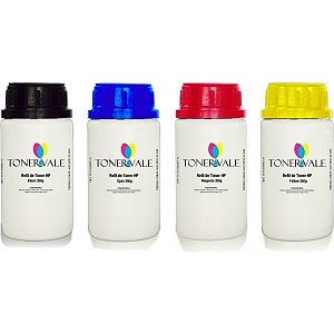 Kit 4 Toner Refil HP CB380A 381 382 383 CMYK - HP CP6015 CM6040 CM6030, Dose Única