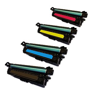 Kit 4 Toner Compatível HP 504A CMYK - HP CP3525 CP3525DN CM3530