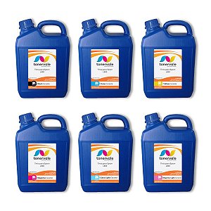 Kit 6 Tinta para Ecotank Epson T673 L 800 CMYK Corante de 5 Litros