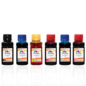 Kit 6 Tinta para Epson Bulk Ink L800 T673 Corante CMYK de 100ml