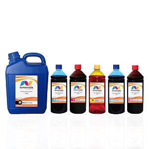 Kit 6 Tinta para Epson Ecotank L-800 de 5 Litros Black e 1 Litro Color