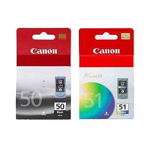 Kit Cartucho Canon MP-160 MP-150 MP-170 IP-2200 - Canon PG 50 Black e CL 51 Color Original