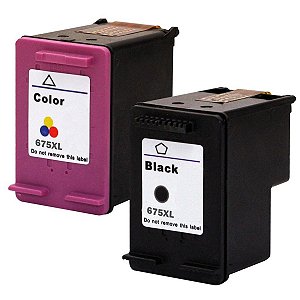 Kit Cartucho HP 675 675XL Color + Black - Impressoras HP 4000 4400 4575 Compatível