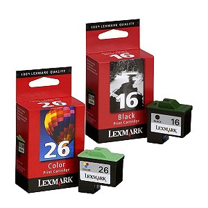 Kit Cartucho para Impressora Lexmark 16 17 | 26 27 - Lexmark Z515 Z35 Z517 Z640 Original