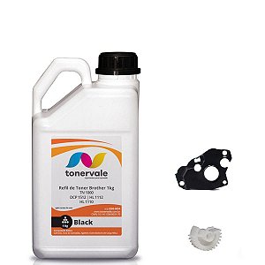 Kit Refil de Toner + 10 Engrenagem Reset Brother TN 1060 - DCP-1512 HL-1112 HL-1110 de 1kg