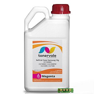 Kit Refil de Toner + 20 Chips Samsung Magenta CLT-M406S - CLP-365W CLX-3305FW CLX-3305 CLP-365 de 1kg