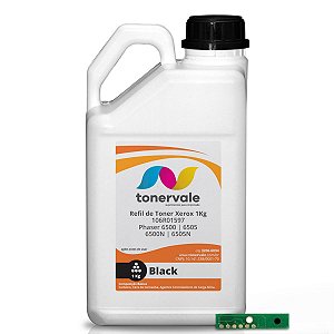 Kit Refil de Toner + 22 Chips Xerox Phaser 6500 6500N 6505 6505N - Preto 106R01597 de 1kg