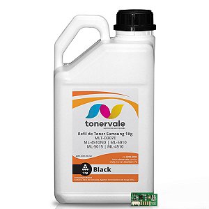 Kit Toner Refil + 2 Chip Toner Samsung D307E - ML-5010 ML-5012 ML-4512 ML-4510 ML-5015 1kg