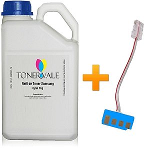 Kit Toner Refil + Chip Samsung CLX-8385 CLX-8380 - C8385A Ciano Dose Única