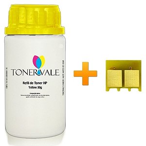 Kit Toner Refil + Chip Toner HP 126A CE312A Yellow - HP CP1025 M175 CP1025NW M175NW M175A Dose Única