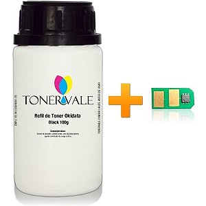 Kit Toner Refil + Chip Toner Okidata C330 C330DN C331 MC361 C310 C530 MC362 MC561 Yellow - 44469701 Dose Única