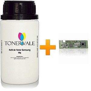 Kit Toner Refil + Chip Toner Samsung CLT-K406S Black - SL C410W SL C460W, CLP-365 Dose Única